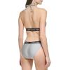 imageCalvin Klein Womens Low Waisted Elastic Logo Triangle Bikini SetPlatinum Shimmer Logo
