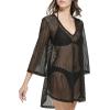 imageCalvin Klein Womens Mesh Pullover 34 Sleeve Dress Swim CoverupBlack