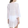 imageCalvin Klein Womens Mesh Pullover 34 Sleeve Dress Swim CoverupSoft White
