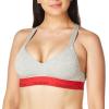 imageCalvin Klein Womens Modern Cotton Lightly Lined Wireless BraletteGrey Heather With Red Waistband
