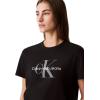 imageCalvin Klein Womens Monogram Logo Crewneck TShirtBlack