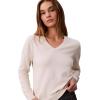 imageCalvin Klein Womens Monogram Logo VNeck SweaterChalk