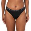 imageCalvin Klein Womens Motive Cotton Multipack Thong Panty 3 PackBlack WWhite Logo  Classic White WWater Stone Logo  Grey Heather WWhite Stone Logo