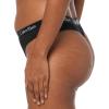 imageCalvin Klein Womens Motive Cotton Multipack Thong Panty 3 PackBlack WWhite Logo  Classic White WWater Stone Logo  Grey Heather WWhite Stone Logo