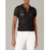 imageCalvin Klein Womens Open Stitch Cap Sleeve Polo ShirtBlack