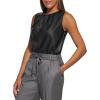 imageCalvin Klein Womens Pleat Neck Sleeveless BlouseBlack