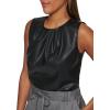 imageCalvin Klein Womens Pleat Neck Sleeveless BlouseBlack
