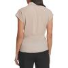 imageCalvin Klein Womens Pleat Neck Sleeveless BlouseLatte