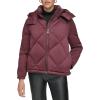 imageCalvin Klein Womens Quilted Puffer JacketQuilted Hood Burgundy