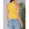 imageCalvin Klein Womens Ribbed Scoop Neck Button Tank TopGolden