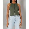 imageCalvin Klein Womens Ribbed Scoop Neck Button Tank TopThyme