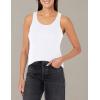 imageCalvin Klein Womens Ribbed Scoop Neck Button Tank TopWhite