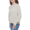 imageCalvin Klein Womens Round Neck Sweater with Cable Knit SleeveMocha Heather