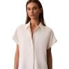 imageCalvin Klein Womens Satin Short Sleeve TopAntique White