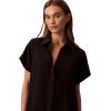 imageCalvin Klein Womens Satin Short Sleeve TopBlack