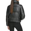 imageCalvin Klein Womens Short FauxLeather Puffer JacketFaux Leather Black