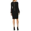 imageCalvin Klein Womens Solid Sheath with Chiffon Bell Sleeves DressBlack