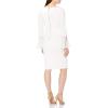 imageCalvin Klein Womens Solid Sheath with Chiffon Bell Sleeves DressCream