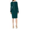 imageCalvin Klein Womens Solid Sheath with Chiffon Bell Sleeves DressMalachite Green