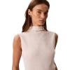 imageCalvin Klein Womens Textured Knit Mock Neck TopAntique White