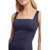 imagePleatedFront One Piece SwimsuitNew Navy