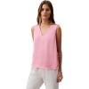 imageCalvin Klein Jeans Womens Plisse V Neck Tank TopPeony