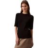 imageCalvin Klein Jeans Womens Textured Knit 34 Sleeve TopBlack
