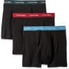 imageCalvin Klein Mens Cotton Classics 3Pack Boxer BriefBlackScarabPorpoiseBluesteelBiking Red
