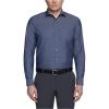 imageCalvin Klein Mens Dress Shirt Regular Fit Non Iron HerringboneSmokey Blue