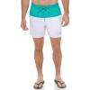 imageCalvin Klein Mens UV Protected Two Tone Logo Swim TrunkTurquoiseWhite
