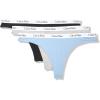imageCalvin Klein Womens Carousel Logo Cotton Stretch Thong Panties 3 PackBlack Grey Heather Iceland Blue