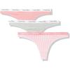 imageCalvin Klein Womens Carousel Logo Cotton Stretch Thong Panties 3 PackEvolve  Grey Heather  Seersucker Stripeevolve