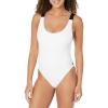 imageCalvin Klein Womens Classic Over The Shoulder One Piece SwimsuitSoft White Logo