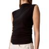 imageCalvin Klein Womens Cotton Jersey Mock Neck TopBlack