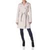imageCalvin Klein Womens Double Breasted Belted Rain Jacket with Removable HoodDouble Breasted Oyster