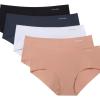 imageCalvin Klein Womens Invisibles Seamless Hipster Panties MultipackBlackSpeakeasyWhite Light Caramel