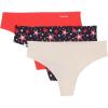 imageCalvin Klein Womens Invisibles Seamless Thong Panties 3 PackTomatoBeechwoodStarry Printblack