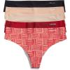 imageCalvin Klein Womens Invisibles Seamless Thong Panties 5 PackLogo GentleClayCedarPlaid Dots ExactBlack
