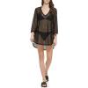 imageCalvin Klein Womens Mesh Pullover 34 Sleeve Dress Swim CoverupBlack