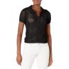 imageCalvin Klein Womens Open Stitch Cap Sleeve Polo ShirtBlack