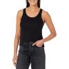 imageCalvin Klein Womens Ribbed Scoop Neck Button Tank TopBlack