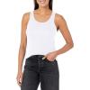 imageCalvin Klein Womens Ribbed Scoop Neck Button Tank TopWhite