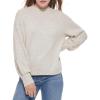 imageCalvin Klein Womens Round Neck Sweater with Cable Knit SleeveMocha Heather