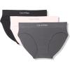 imageCalvin Klein Womens Seamless Rib Brief 3 PackBlackAshford GreyNymphs Thigh
