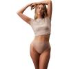imageCalvin Klein Womens Shapewear StayPut Mesh HighWaist Thong PantyCedar