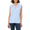 imageCalvin Klein Womens Short Sleeve TexturedKnit TopBaby Blue