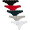 imageCalvin Klein Womens Signature Cotton Logo Stretch Thong Panties MultipackWhiteBlackGrey HeatherTemperPolarity
