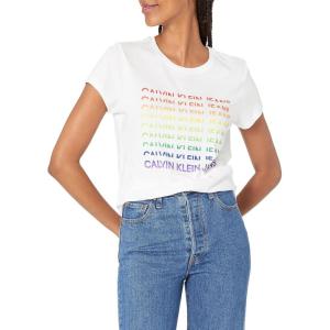 imageCalvin Klein Jeans Womens Ombre Iconic TeeWhite