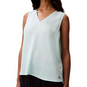 imageCalvin Klein Jeans Womens Plisse V Neck Tank TopMoonlight Jade