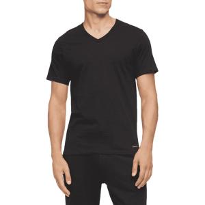 imageCalvin Klein Mens Cotton Classic 5Pack Slim Undershirts5 Black Vneck